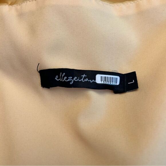 Elle Zeitoune One Shoulder Yellow Mini Dress Size Large - Picture 8 of 8